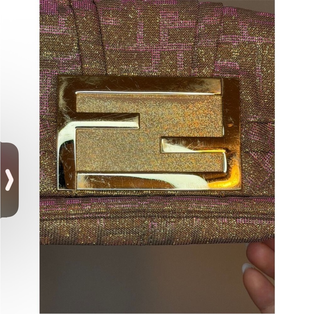Fendi Gold & Pink Zucca Mia Pochette - Picture 3 of 9